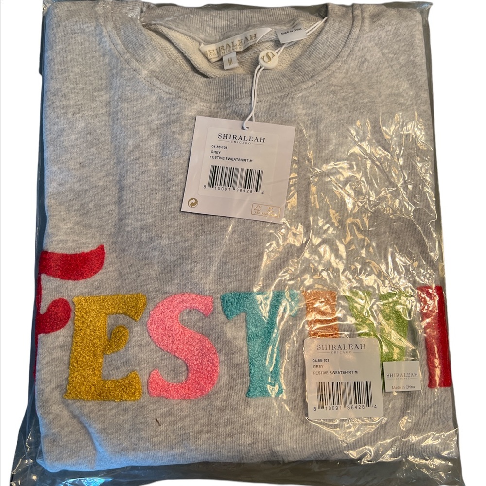 Shiraleah “Festive” Multi Color Crewneck Sweatshirt (sizes M & L) - Picture 5 of 6